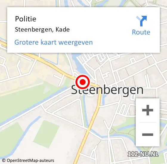 Locatie op kaart van de 112 melding: Politie Steenbergen, Kade op 21 mei 2014 10:46