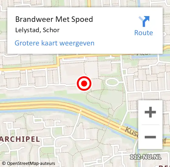 Locatie op kaart van de 112 melding: Brandweer Met Spoed Naar Lelystad, Schor op 9 oktober 2020 00:28