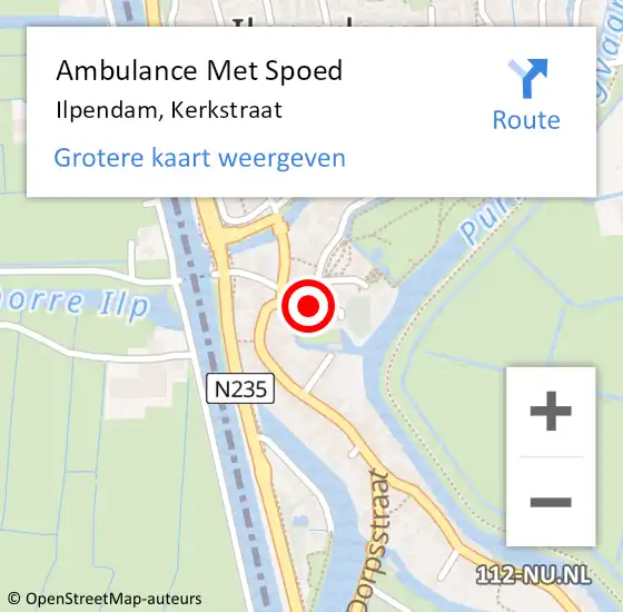 Locatie op kaart van de 112 melding: Ambulance Met Spoed Naar Ilpendam, Kerkstraat op 9 oktober 2020 11:45