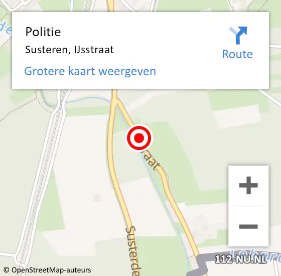 Locatie op kaart van de 112 melding: Politie Susteren, IJsstraat op 9 oktober 2020 14:01