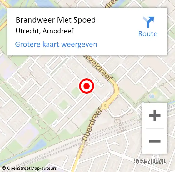 Locatie op kaart van de 112 melding: Brandweer Met Spoed Naar Utrecht, Arnodreef op 9 oktober 2020 14:22