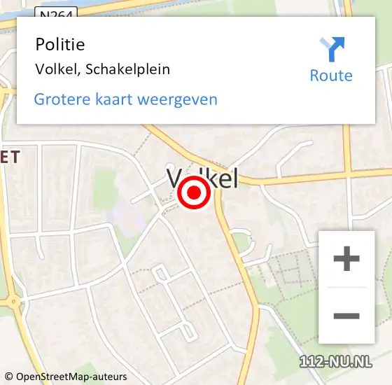 Locatie op kaart van de 112 melding: Politie Volkel, Schakelplein op 9 oktober 2020 17:54