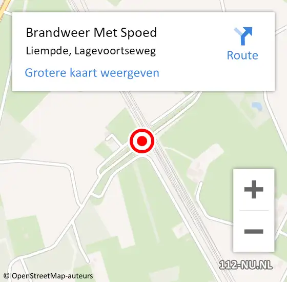 Locatie op kaart van de 112 melding: Brandweer Met Spoed Naar Liempde, Lagevoortseweg op 9 oktober 2020 17:59