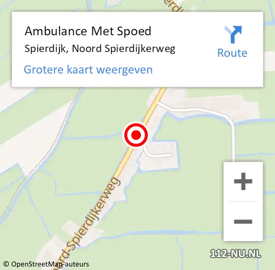 Locatie op kaart van de 112 melding: Ambulance Met Spoed Naar Spierdijk, Noord Spierdijkerweg op 10 oktober 2020 10:39