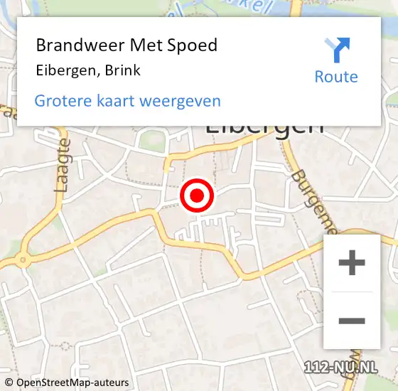 Locatie op kaart van de 112 melding: Brandweer Met Spoed Naar Eibergen, Brink op 10 oktober 2020 14:35