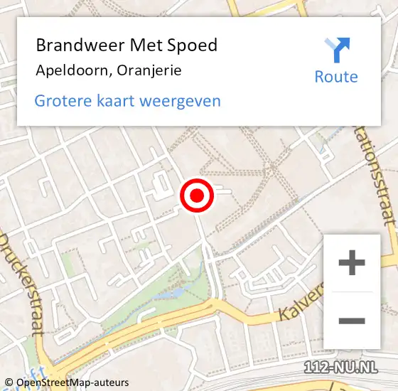 Locatie op kaart van de 112 melding: Brandweer Met Spoed Naar Apeldoorn, Oranjerie op 10 oktober 2020 15:57
