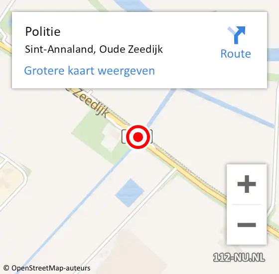 Locatie op kaart van de 112 melding: Politie Sint-Annaland, Oude Zeedijk op 10 oktober 2020 17:31