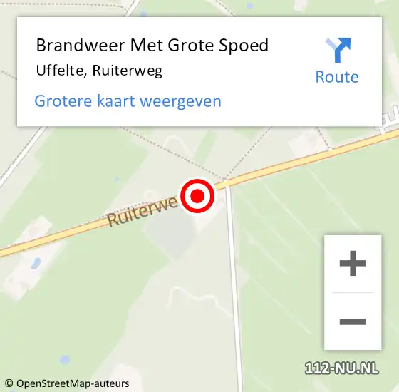 Locatie op kaart van de 112 melding: Brandweer Met Grote Spoed Naar Uffelte, Ruiterweg op 10 oktober 2020 18:18