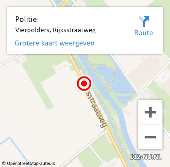 Locatie op kaart van de 112 melding: Politie Vierpolders, Rijksstraatweg op 10 oktober 2020 19:48