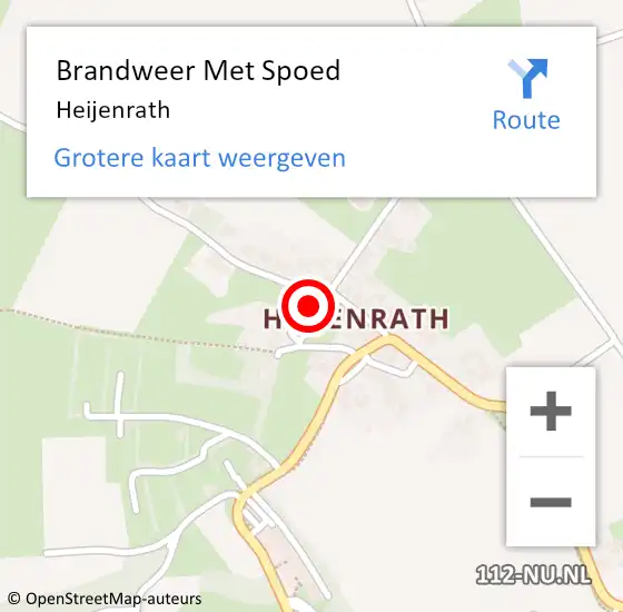 Locatie op kaart van de 112 melding: Brandweer Met Spoed Naar Heijenrath op 10 oktober 2020 19:58