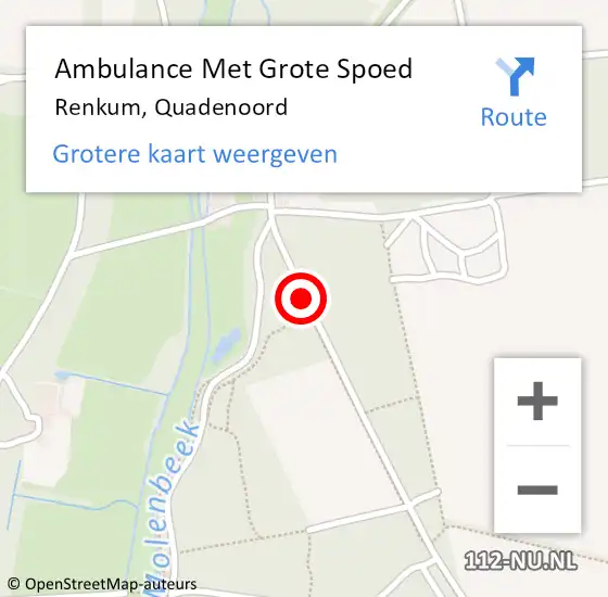 Locatie op kaart van de 112 melding: Ambulance Met Grote Spoed Naar Renkum, Quadenoord op 10 oktober 2020 22:00