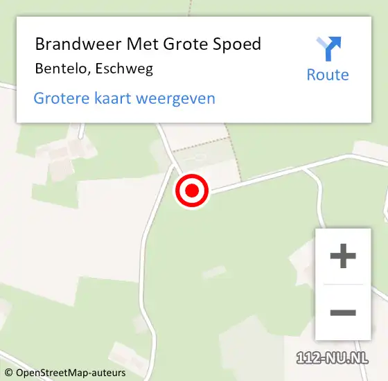 Locatie op kaart van de 112 melding: Brandweer Met Grote Spoed Naar Bentelo, Eschweg op 11 oktober 2020 08:29