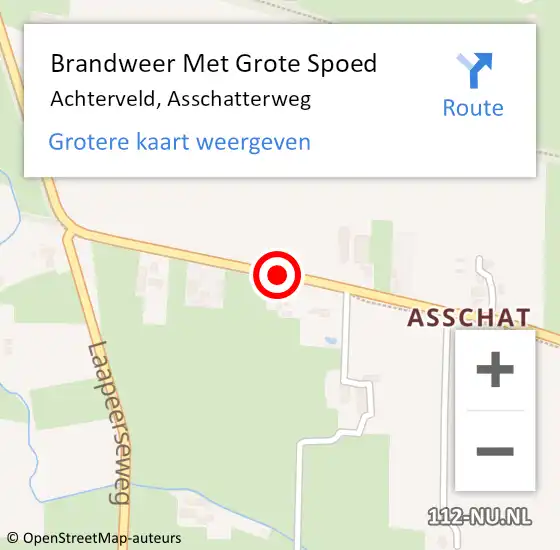 Locatie op kaart van de 112 melding: Brandweer Met Grote Spoed Naar Achterveld, Asschatterweg op 11 oktober 2020 13:56