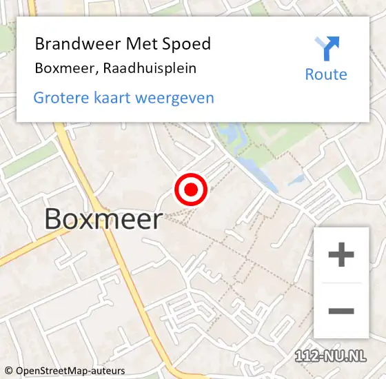 Locatie op kaart van de 112 melding: Brandweer Met Spoed Naar Boxmeer, Raadhuisplein op 11 oktober 2020 14:32