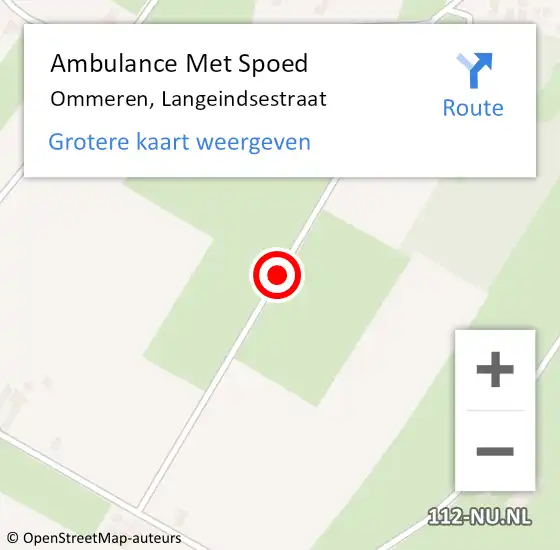 Locatie op kaart van de 112 melding: Ambulance Met Spoed Naar Ommeren, Langeindsestraat op 11 oktober 2020 15:46