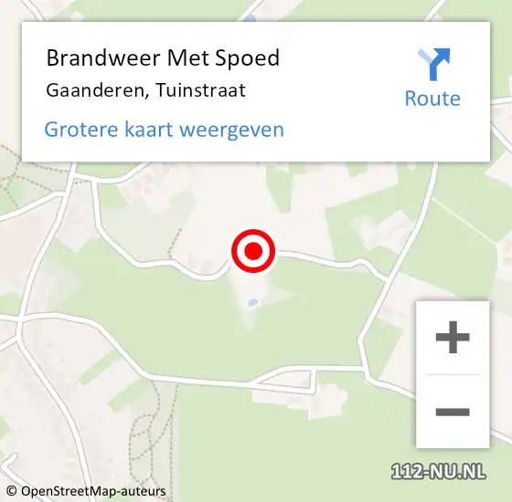 Locatie op kaart van de 112 melding: Brandweer Met Spoed Naar Gaanderen, Tuinstraat op 11 oktober 2020 18:14