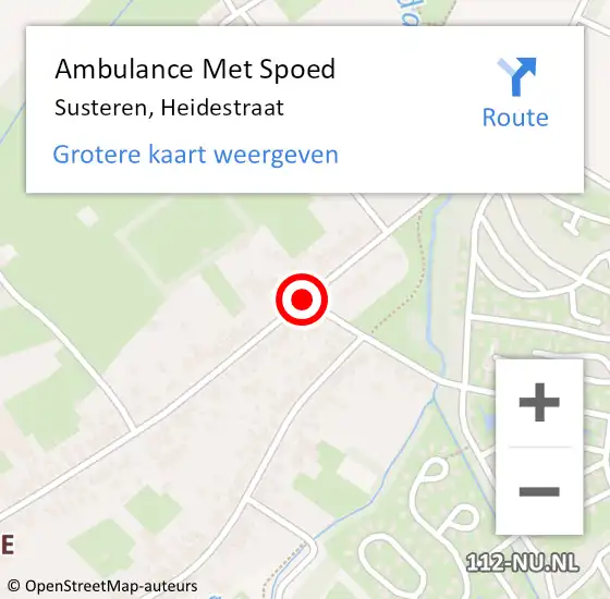 Locatie op kaart van de 112 melding: Ambulance Met Spoed Naar Susteren, Heidestraat op 11 oktober 2020 21:37