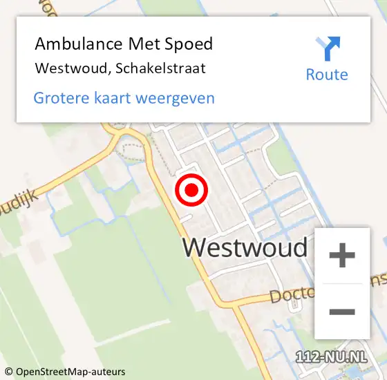 Locatie op kaart van de 112 melding: Ambulance Met Spoed Naar Westwoud, Schakelstraat op 21 mei 2014 14:30