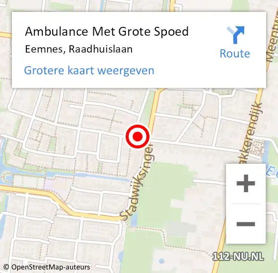 Locatie op kaart van de 112 melding: Ambulance Met Grote Spoed Naar Eemnes, Raadhuislaan op 11 oktober 2020 23:08