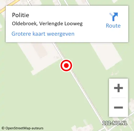 Locatie op kaart van de 112 melding: Politie Oldebroek, Verlengde Looweg op 12 oktober 2020 08:28