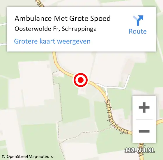 Locatie op kaart van de 112 melding: Ambulance Met Grote Spoed Naar Oosterwolde Fr, Schrappinga op 21 mei 2014 15:11