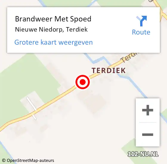 Locatie op kaart van de 112 melding: Brandweer Met Spoed Naar Nieuwe Niedorp, Terdiek op 12 oktober 2020 13:45