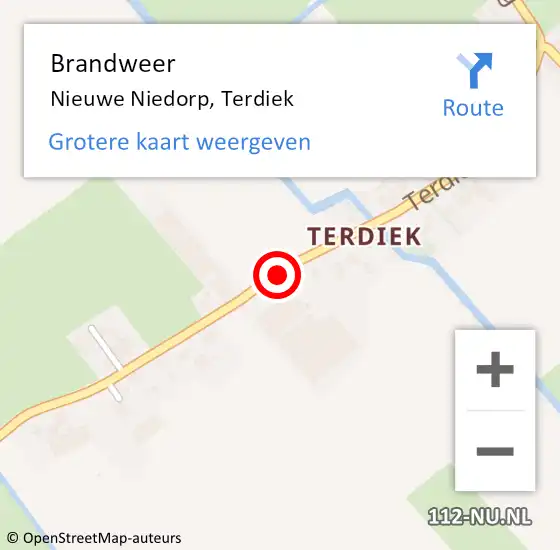 Locatie op kaart van de 112 melding: Brandweer Nieuwe Niedorp, Terdiek op 12 oktober 2020 13:46