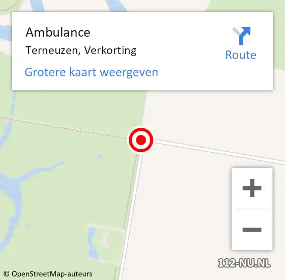 Locatie op kaart van de 112 melding: Ambulance Terneuzen, Verkorting op 21 mei 2014 15:21