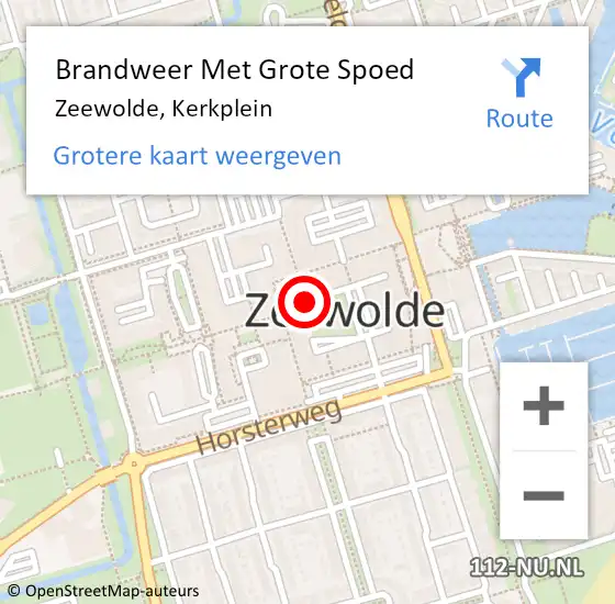 Locatie op kaart van de 112 melding: Brandweer Met Grote Spoed Naar Zeewolde, Kerkplein op 12 oktober 2020 15:09