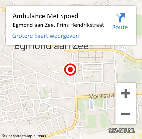 Locatie op kaart van de 112 melding: Ambulance Met Spoed Naar Egmond aan Zee, Prins Hendrikstraat op 21 mei 2014 15:32