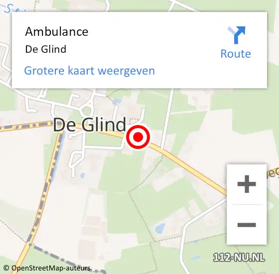 Locatie op kaart van de 112 melding: Ambulance De Glind op 12 oktober 2020 16:51