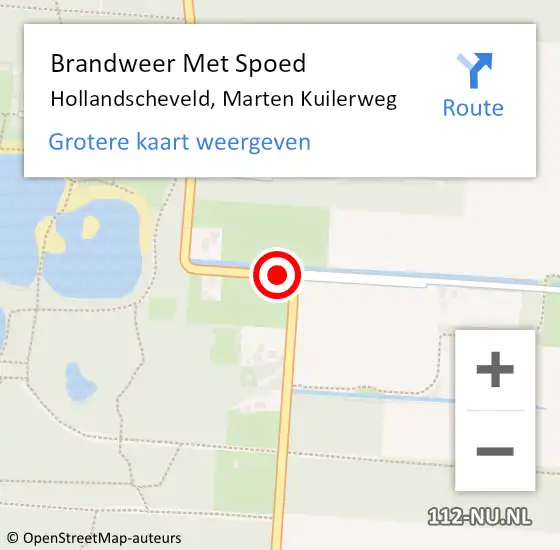 Locatie op kaart van de 112 melding: Brandweer Met Spoed Naar Hollandscheveld, Marten Kuilerweg op 12 oktober 2020 20:59