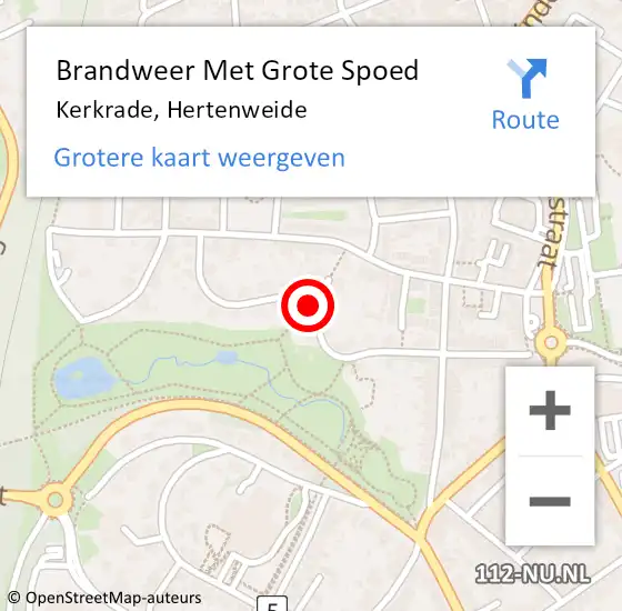 Locatie op kaart van de 112 melding: Brandweer Met Grote Spoed Naar Kerkrade, Hertenweide op 13 oktober 2020 06:35