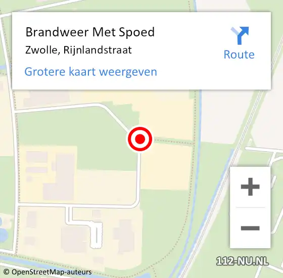 Locatie op kaart van de 112 melding: Brandweer Met Spoed Naar Zwolle, Rijnlandstraat op 13 oktober 2020 07:33