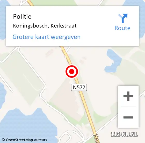 Locatie op kaart van de 112 melding: Politie Koningsbosch, Kerkstraat op 13 oktober 2020 08:05