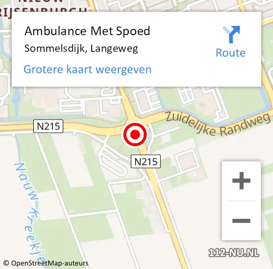 Locatie op kaart van de 112 melding: Ambulance Met Spoed Naar Sommelsdijk, Langeweg op 13 oktober 2020 09:01