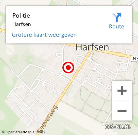 Locatie op kaart van de 112 melding: Politie Harfsen op 13 oktober 2020 09:16