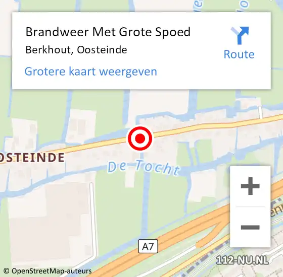 Locatie op kaart van de 112 melding: Brandweer Met Grote Spoed Naar Berkhout, Oosteinde op 13 oktober 2020 10:59