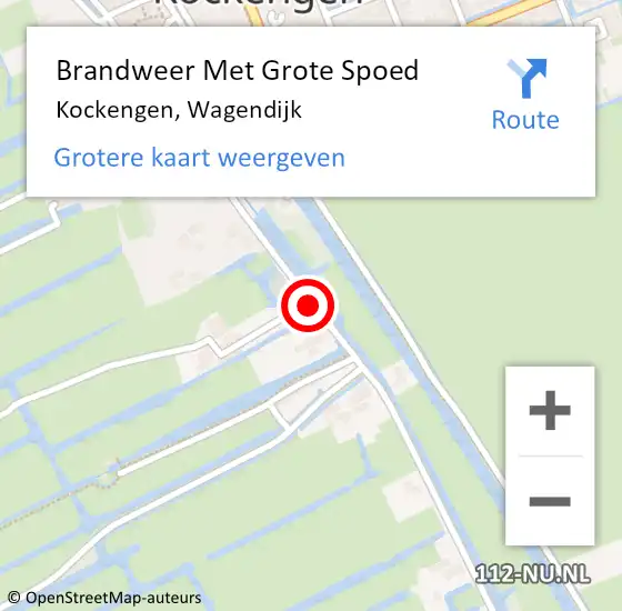 Locatie op kaart van de 112 melding: Brandweer Met Grote Spoed Naar Kockengen, Wagendijk op 13 oktober 2020 11:01