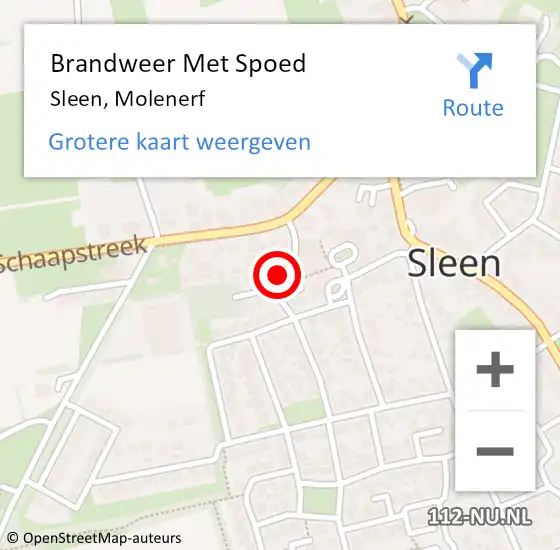 Locatie op kaart van de 112 melding: Brandweer Met Spoed Naar Sleen, Molenerf op 13 oktober 2020 13:12