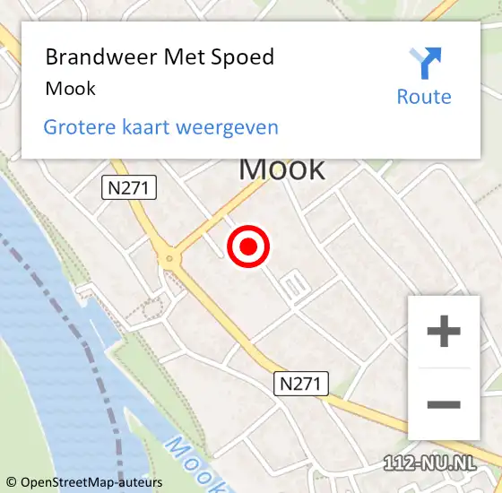 Locatie op kaart van de 112 melding: Brandweer Met Spoed Naar Mook op 13 oktober 2020 13:40