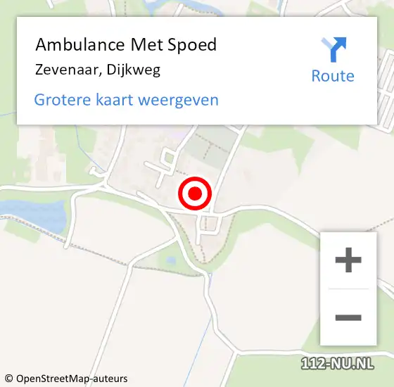 Locatie op kaart van de 112 melding: Ambulance Met Spoed Naar Zevenaar, Dijkweg op 13 oktober 2020 13:53