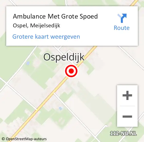 Locatie op kaart van de 112 melding: Ambulance Met Grote Spoed Naar Ospel, Meijelsedijk op 13 oktober 2020 14:32