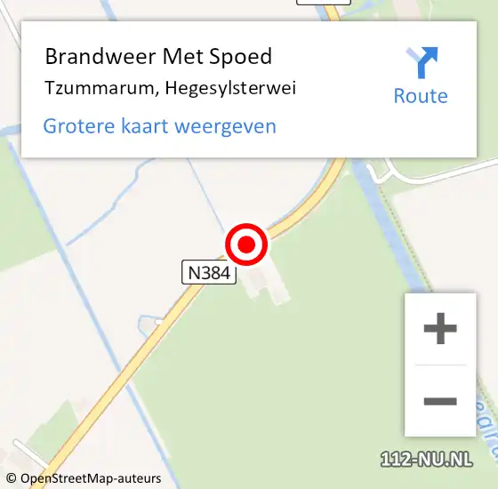 Locatie op kaart van de 112 melding: Brandweer Met Spoed Naar Tzummarum, Hegesylsterwei op 13 oktober 2020 17:01