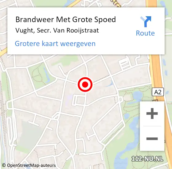 Locatie op kaart van de 112 melding: Brandweer Met Grote Spoed Naar Vught, Secr. Van Rooijstraat op 13 oktober 2020 18:51