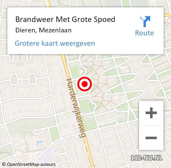 Locatie op kaart van de 112 melding: Brandweer Met Grote Spoed Naar Dieren, Mezenlaan op 13 oktober 2020 19:24