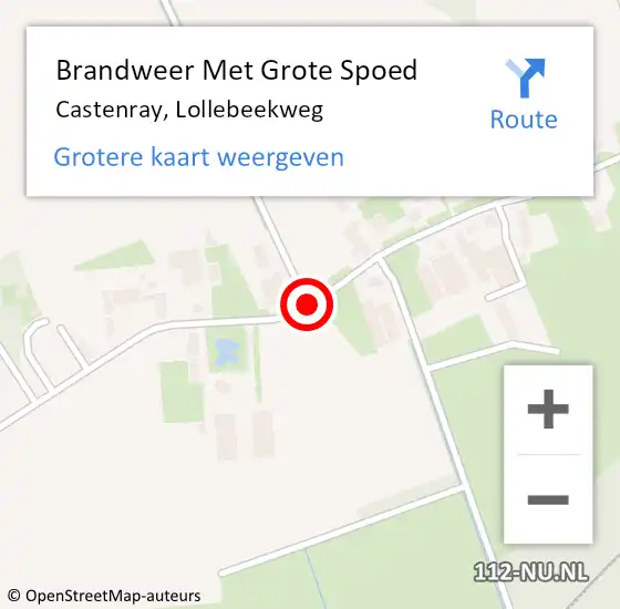 Locatie op kaart van de 112 melding: Brandweer Met Grote Spoed Naar Castenray, Lollebeekweg op 13 oktober 2020 21:34