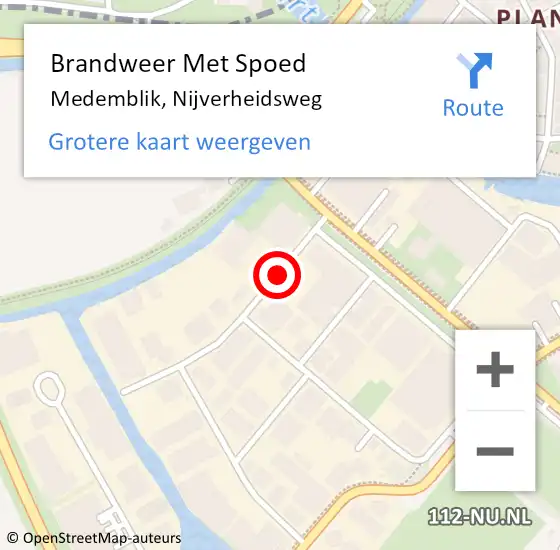 Locatie op kaart van de 112 melding: Brandweer Met Spoed Naar Medemblik, Nijverheidsweg op 14 oktober 2020 07:02