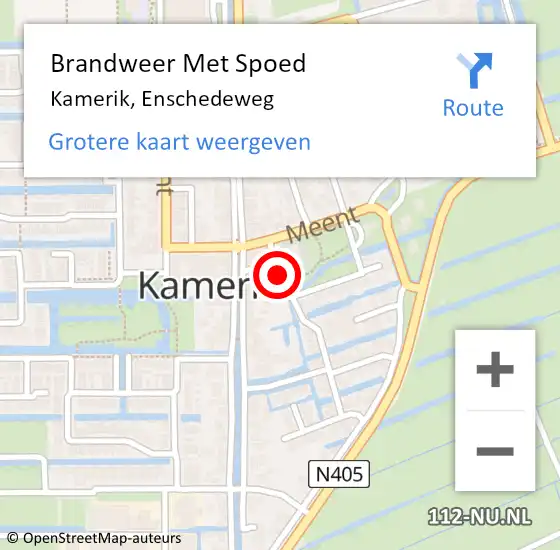 Locatie op kaart van de 112 melding: Brandweer Met Spoed Naar Kamerik, Enschedeweg op 14 oktober 2020 07:47