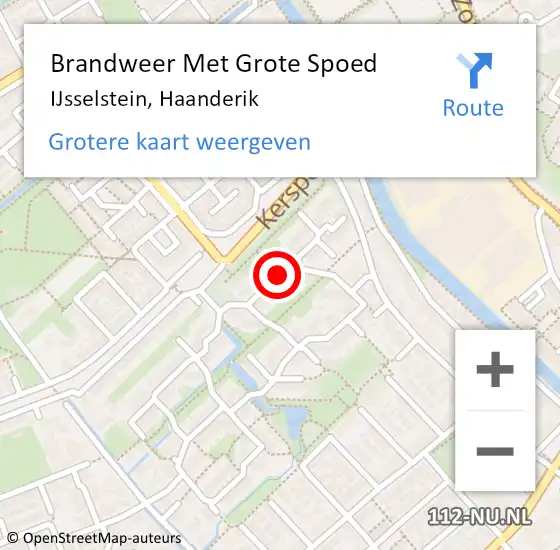 Locatie op kaart van de 112 melding: Brandweer Met Grote Spoed Naar IJsselstein, Haanderik op 14 oktober 2020 15:57